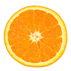 slice of orange isolated on white background with clipping path