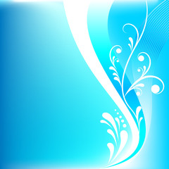 Fototapeta na wymiar floral blue background