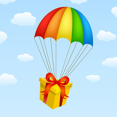 Obraz premium gifts on parachutes