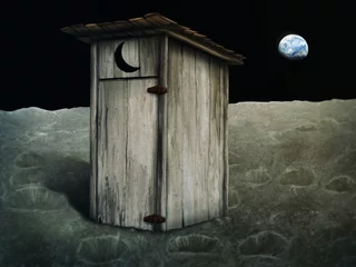 digitale Malerei eines Nebengebäudes auf dem Mond © Aaron Rutten