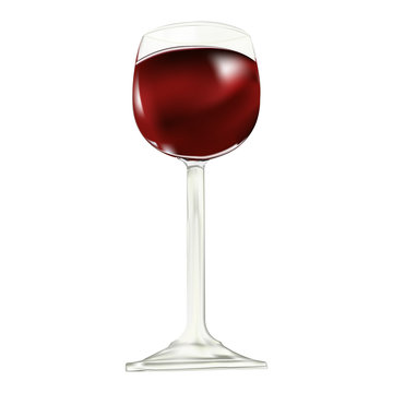 Red dry house wine sparkles in a glass wine glass