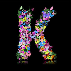 letter of flowers and a butterfly