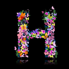 letter of flowers and a butterfly