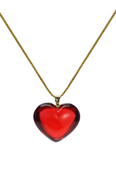 Love heart shape gemstone pendant