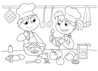 Bambin che cucinano