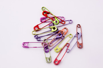 colorful safety pins