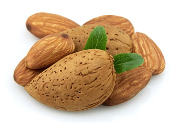 almonds with leaves