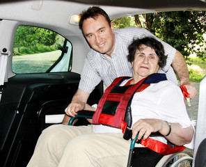 senior woman in wheelchair