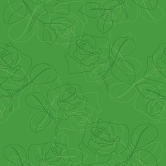 vector groen naadloos patroon met rozen