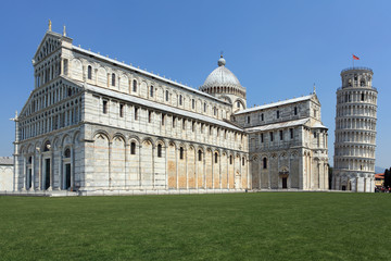 Obraz premium Church and Leaning Tower of Pisa