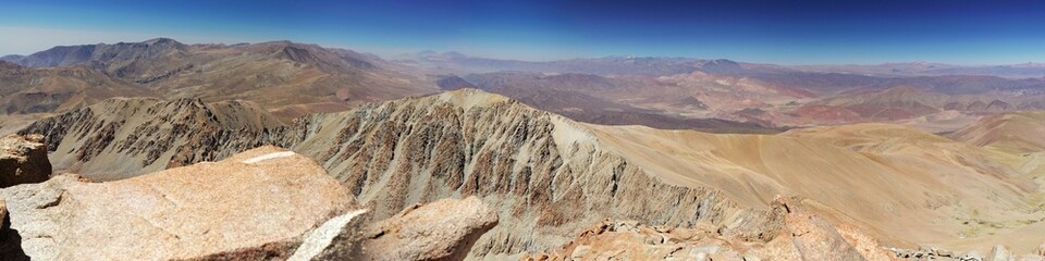 Panorama sur la cordillere des andes argentine (6000m)