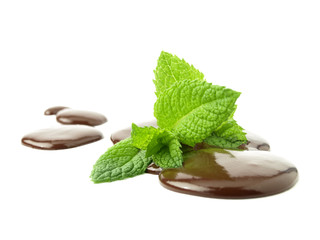 Salsa de chocolate y menta