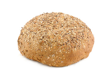 fresh, round wholemeal bread