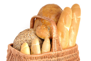 Fresh bread in the basket