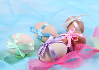 Easter eggs with bow