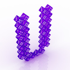 Dice Font. Letter U