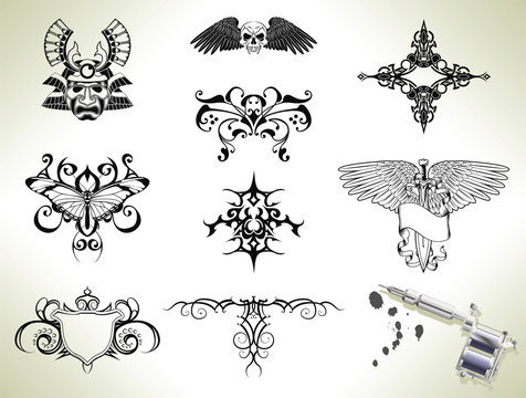 Tattoo flash design elements