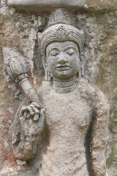 Old stucco of buddhist image, Wat Khao Angkarn, Buriram