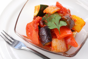 ratatouille , french vegetable stew dish