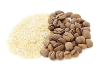 Sugar and  coffee beans