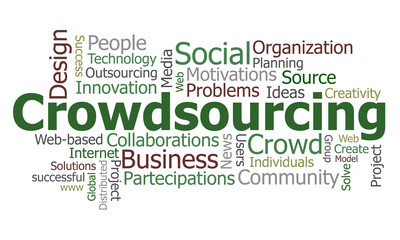 Fototapeta premium Crowdsourcing word cloud