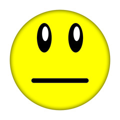 Yellow smiley face on a white background