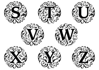 Alphabet Ornament Design S to Z