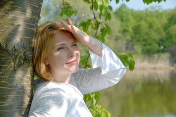 young woman enjoying nature