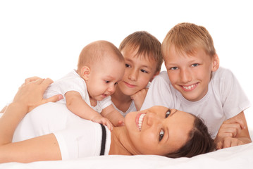 happy family of four