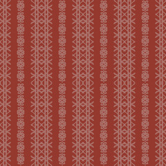Creme and Red Rough Damask Seamless Pattern