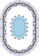 elements for designing, creating borders. Oval Shape