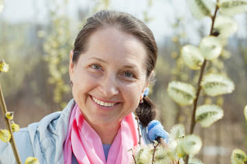 mature woman in spring