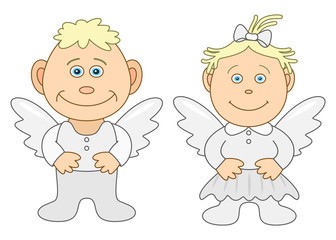 Boy and girl angels