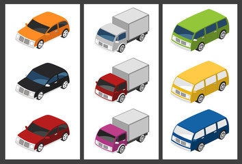 isometric car set