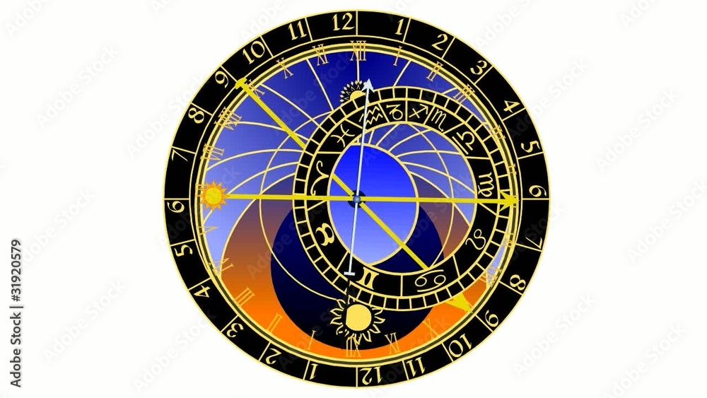Canvas Prints astronomical clock on white background