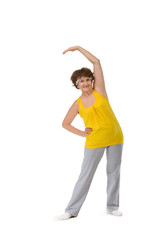 senior woman stretching