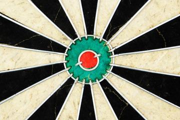 Close-up of the centre of a dart board