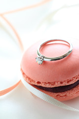 Pink Macaroon and diamond ring