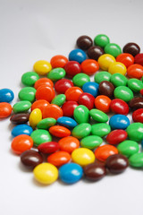 Fototapeta na wymiar many colourful candy with white background