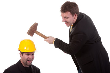 boss hit with hammer