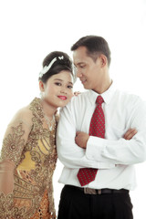 asian couple with traditional dress