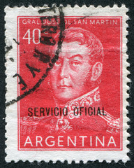 Postage stamp Argentina 1955: Jose de San Martin