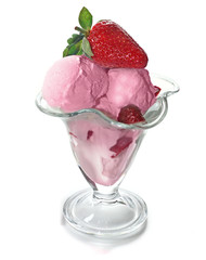 ice cream with strawberry