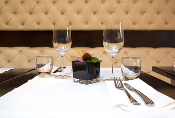 wine glasses on table