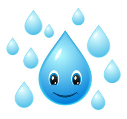 Smiling water droplet