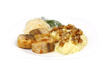 grilled fish with mashed potatoes