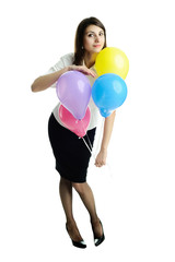 Woman with balloons