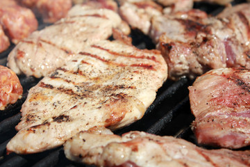 Meat on the barbecue