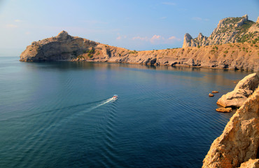 View of the rocky coast in the Crimea