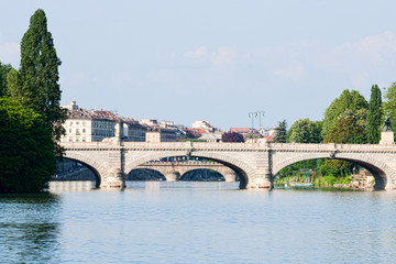 Fototapeta premium Turin and its river, Italy